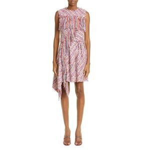 JASON WU Womens Pink Flourishing Ruffle Lined Sleeveless Fit + Flare Dress 6